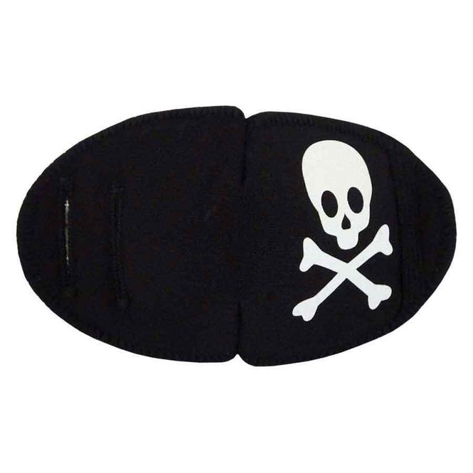 Hovedbilde Tøylapp til brille Piratskalle - selvlysende